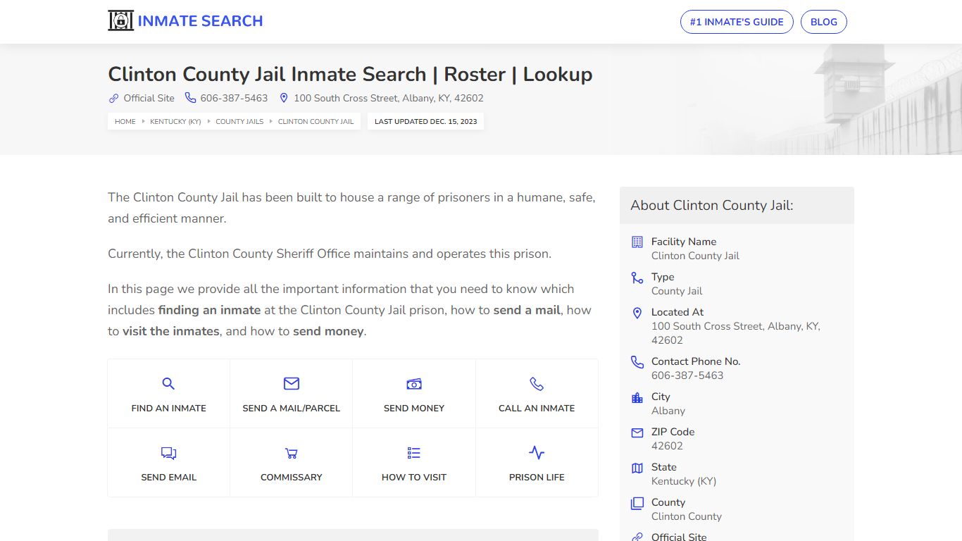 Clinton County Jail Inmate Search | Roster | Lookup